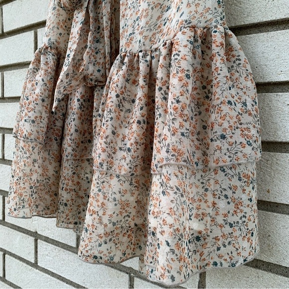 Anthropologie The East Order Cosette Floral Belted Ruffle Mini Dress - Picture 7 of 14